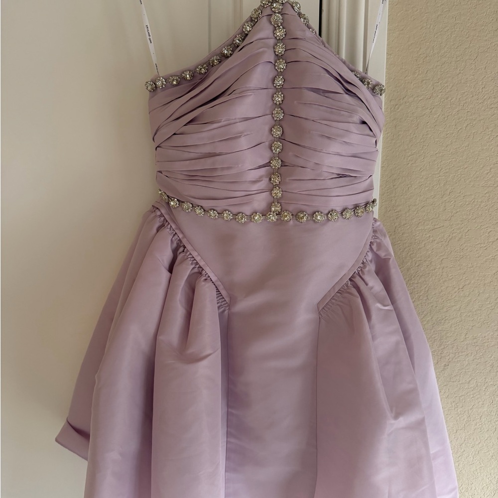 Self-Portrait Lilac Kids Dress with Embellishments